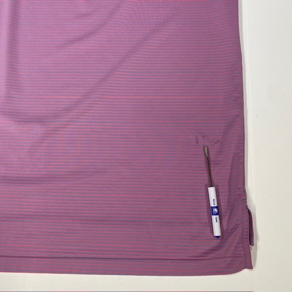 Peter Millar Summer Comfort XXL Pink Striped Golf Polo Shirt Greenbrier Logo‎ - Picture 9 of 10